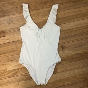 Aerie White Ruffle One Piece